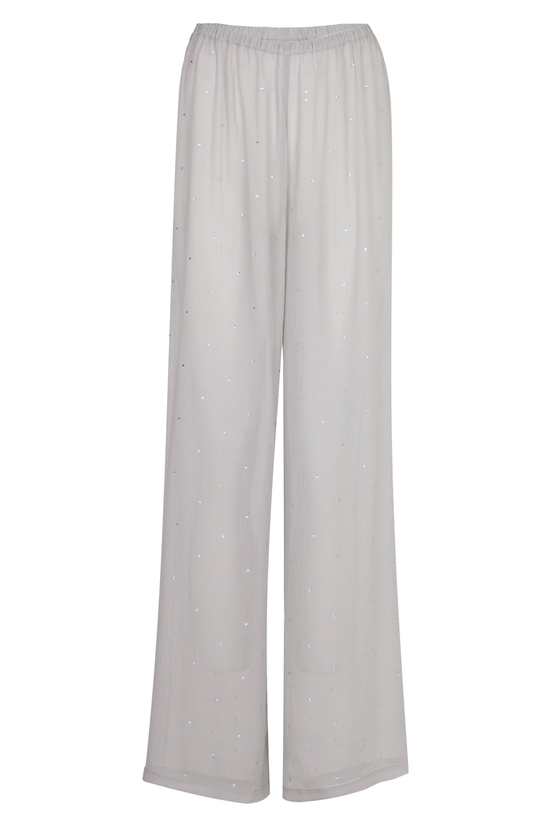 Amalia Wide Leg Pants Silver Strass