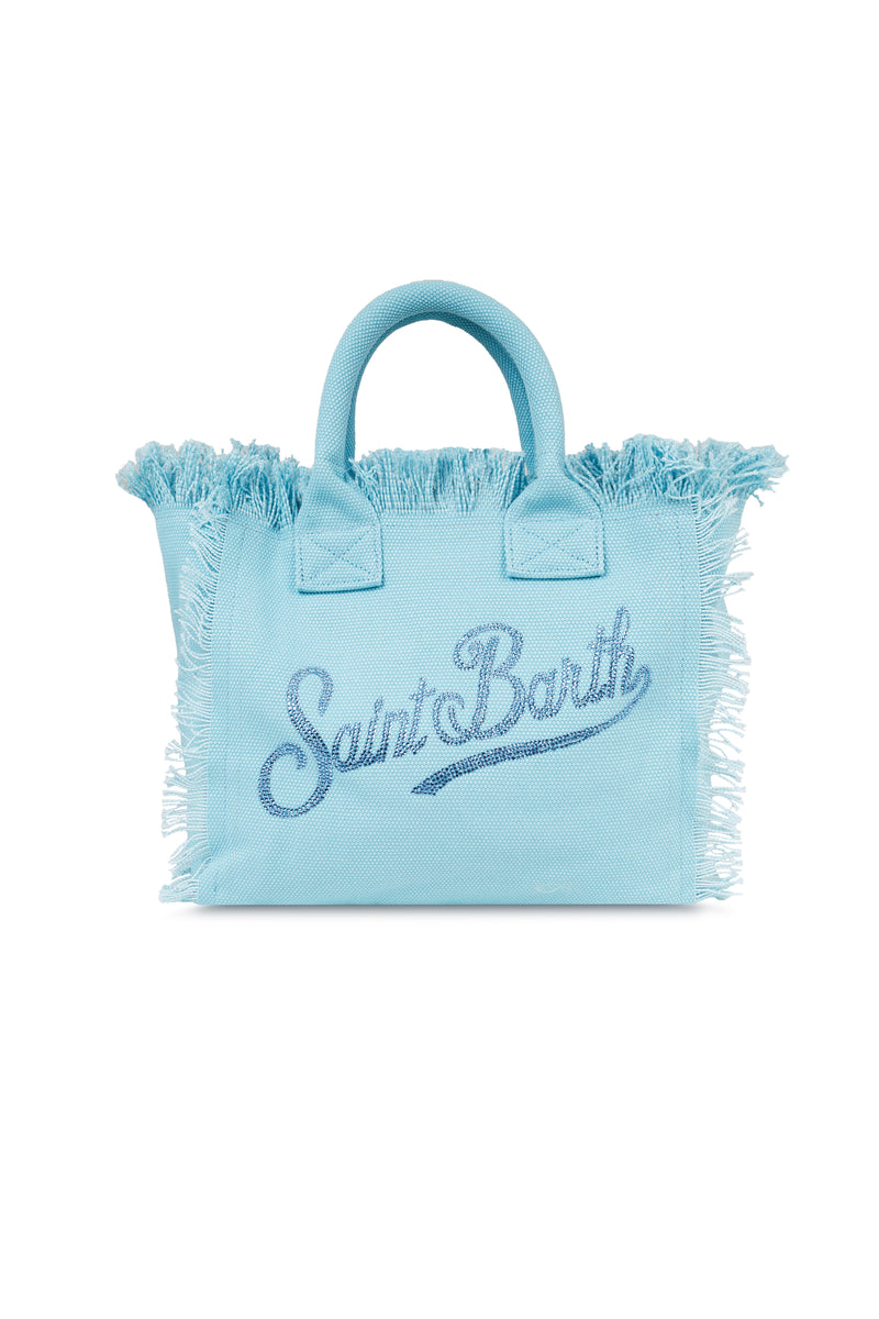 Colette Canvas with Rhinestone Logo Blue Bag