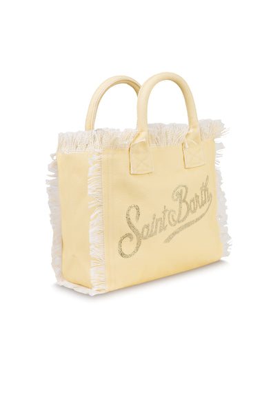 Colette Canvas with Rhinestone Logo Yellow Bag