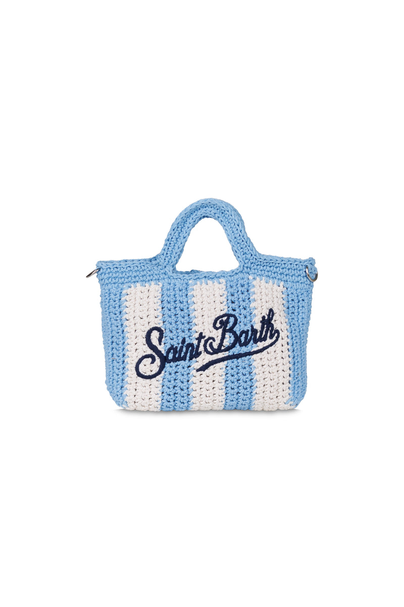 Crochet Bag Mini Blue Stripe