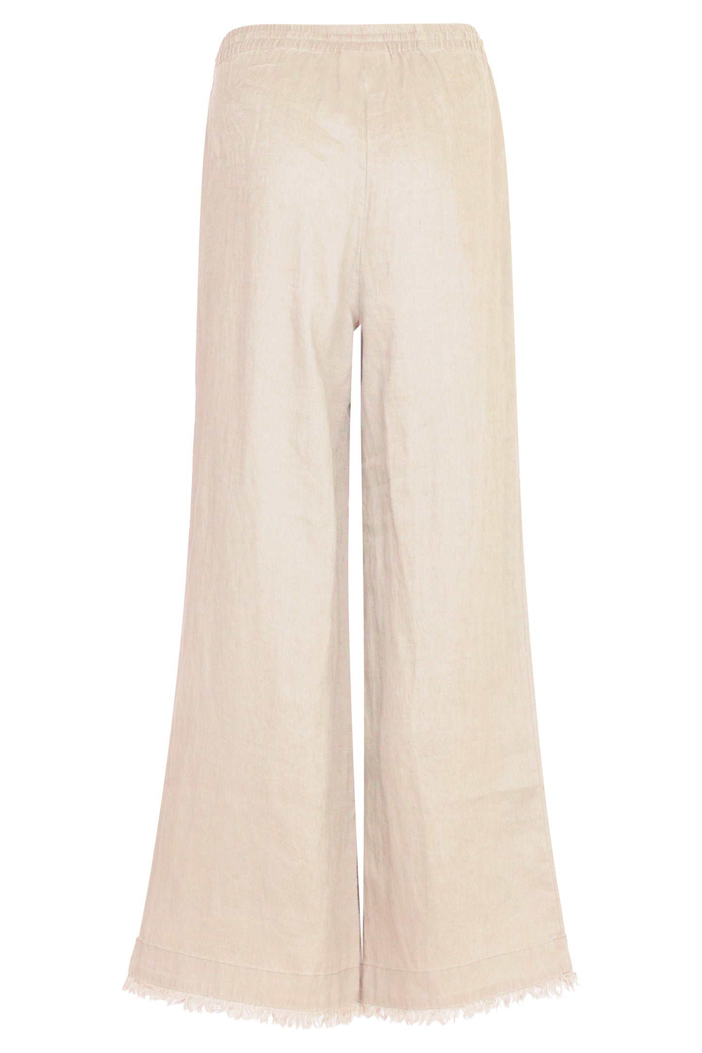 Load image into Gallery viewer, Irma Beige Linen Trousers with Frayed Hem
