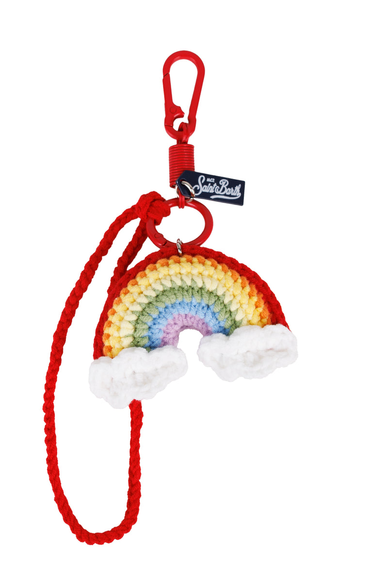Keyring Loop with Crochet Rainbow