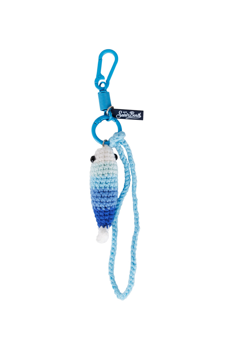 Keyring Loop with Crochet Sardine Fish