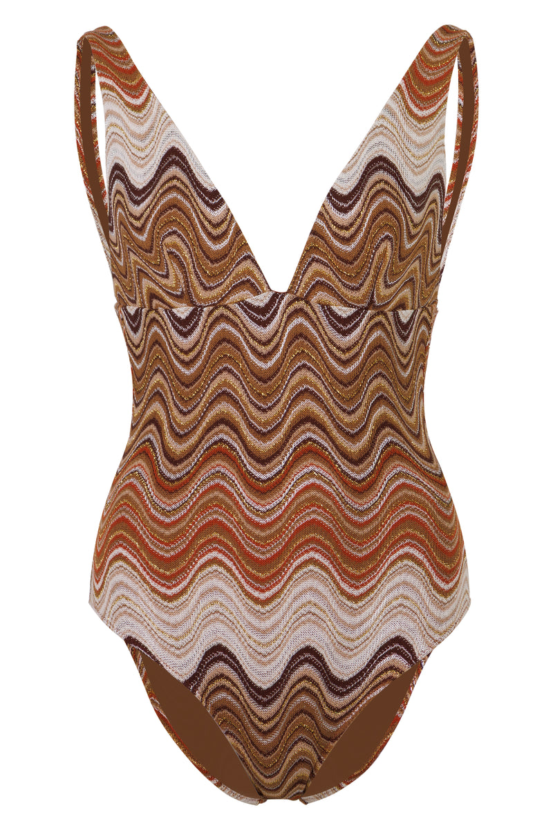 Mavi One Piece in Brown Degradé Rachel Fabric