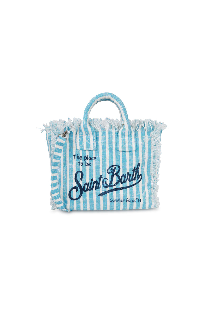 Mini Vanity Linen Blue Stripes Bag