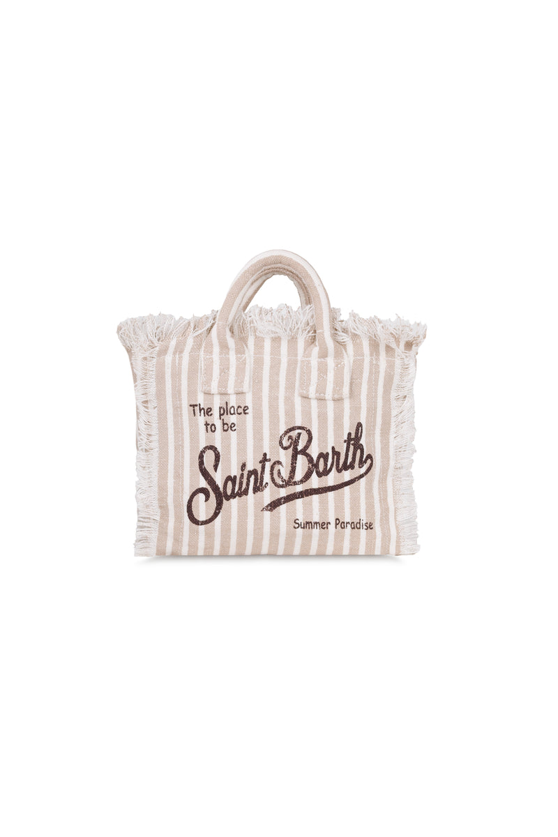 Mini Vanity Linen Brown Stripes Bag