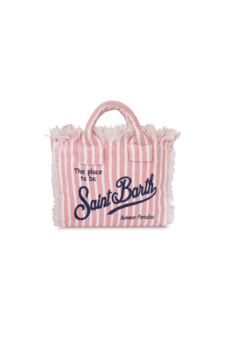 Mini Vanity Linen Pink Stripes Bag