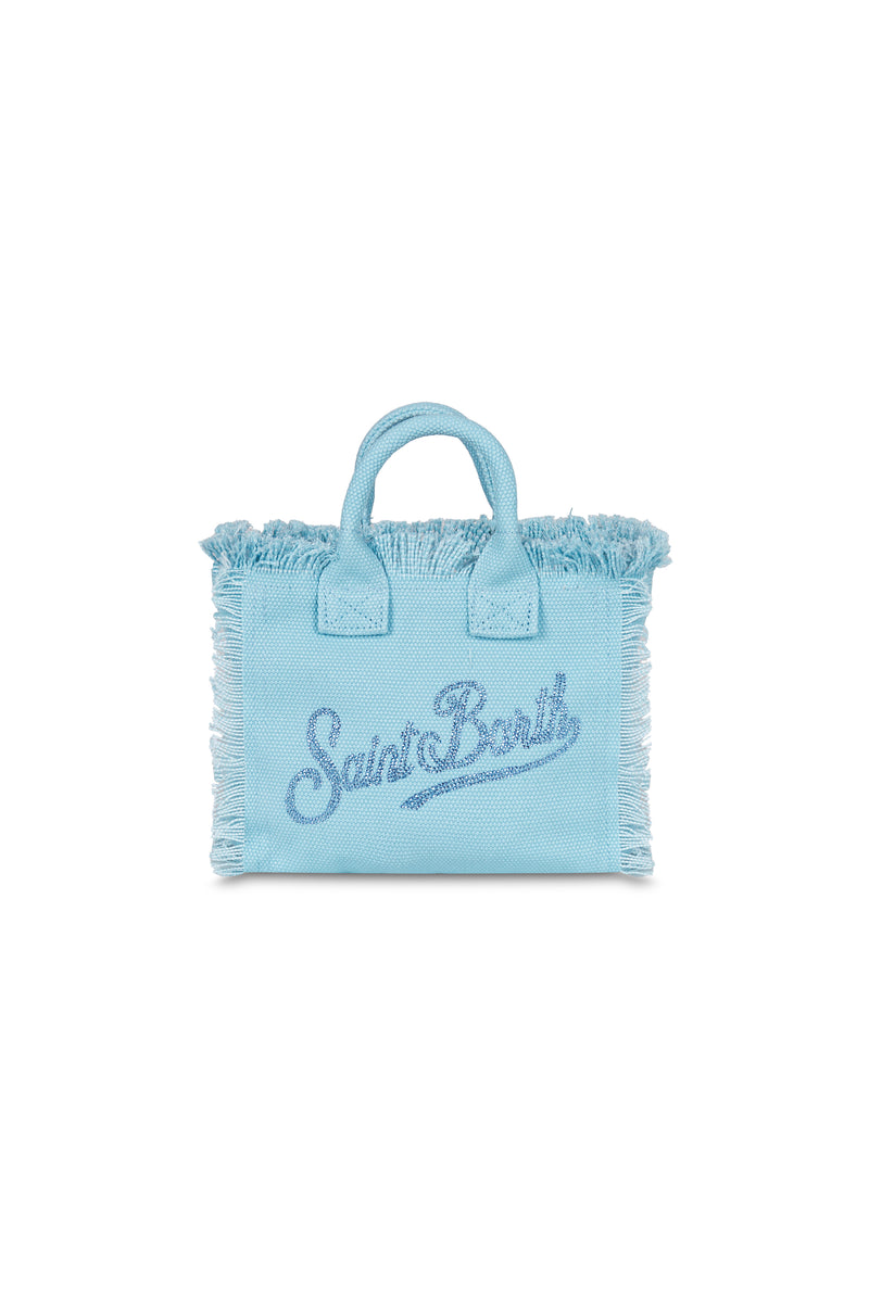 Mini Vanity with Rhinestone Logo Blue Bag