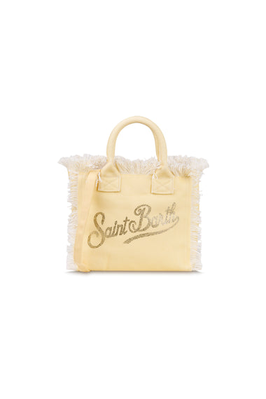 Mini Vanity with Rhinestone Logo Yellow Bag