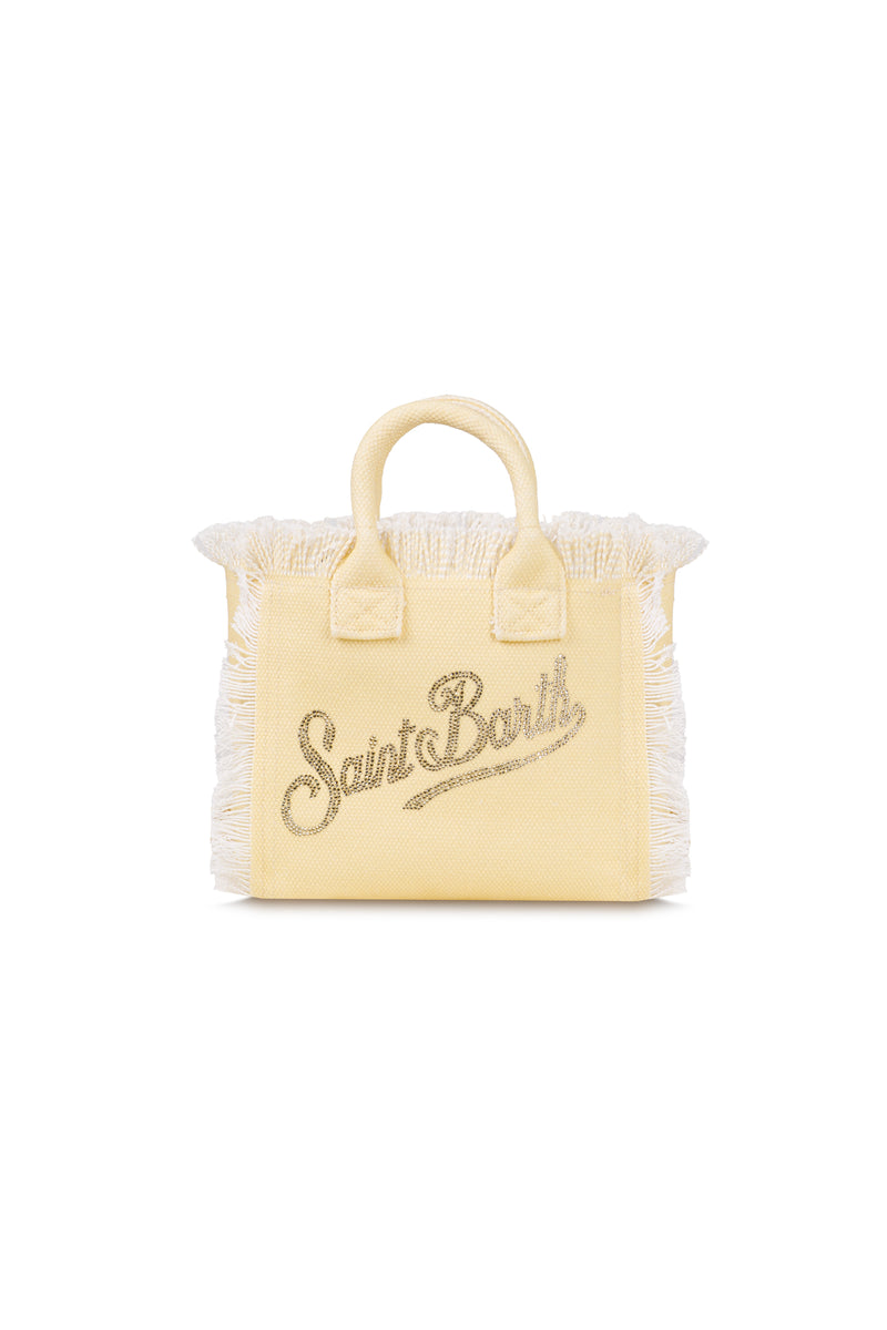 Mini Vanity with Rhinestone Logo Yellow Bag