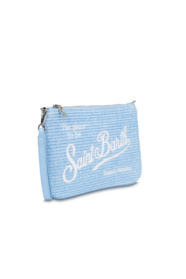 Parisiene Straw Blue Pouch