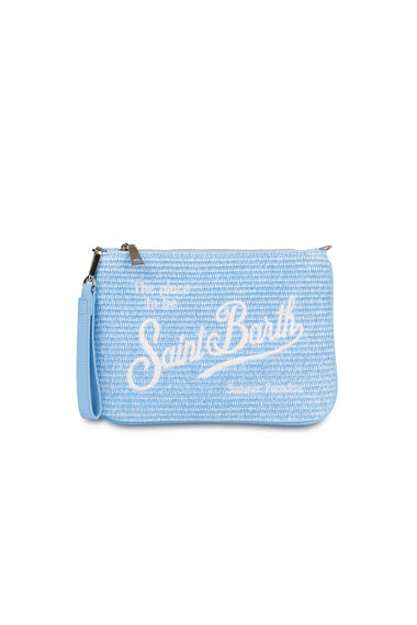 Parisiene Straw Blue Pouch