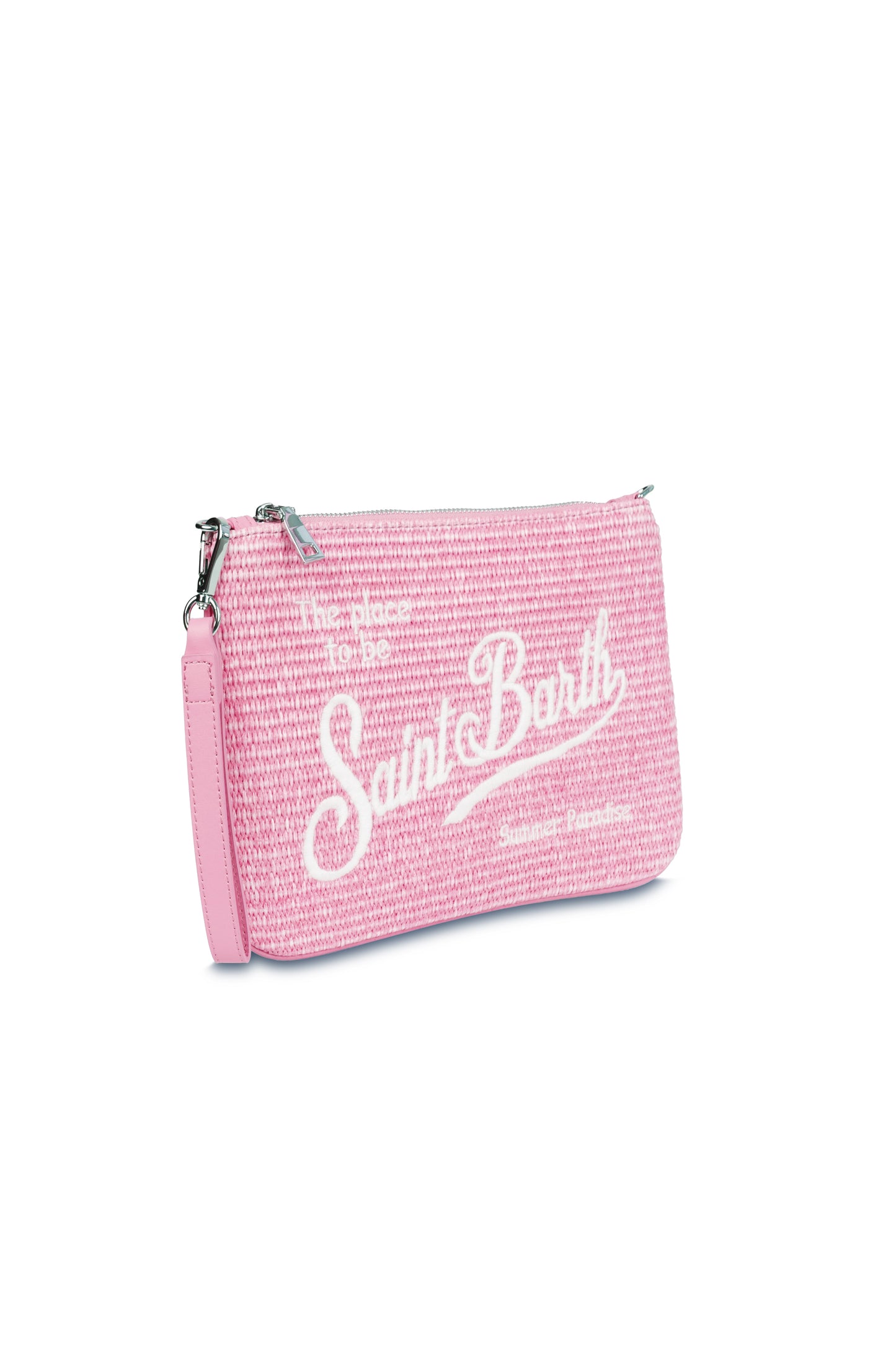 Load image into Gallery viewer, Parisiene Straw Pink Pouch
