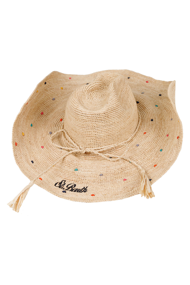 Raffia Wide Brim Bucket Hat Natural