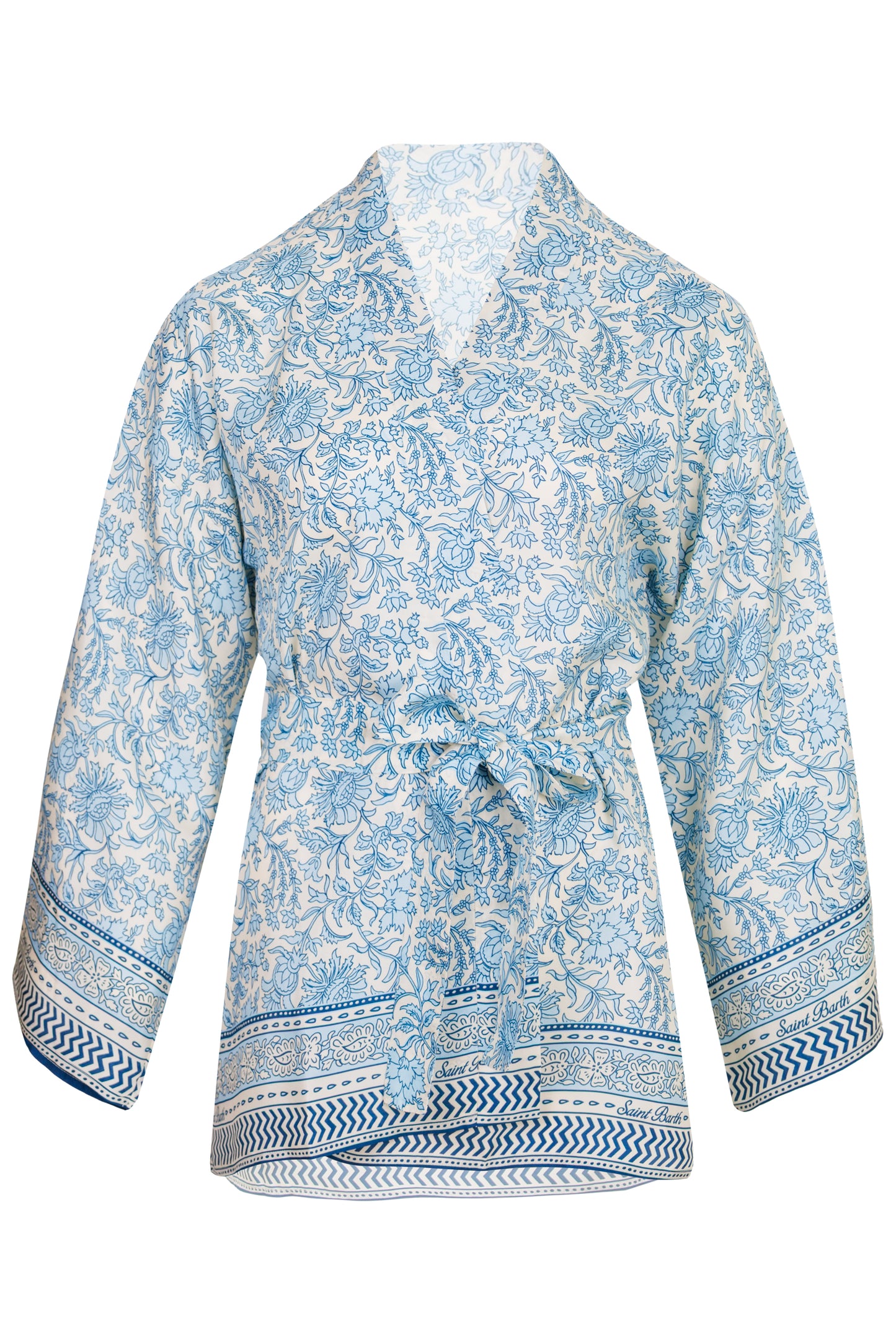 Load image into Gallery viewer, Short Carly Kimono with Floral Batik Print
