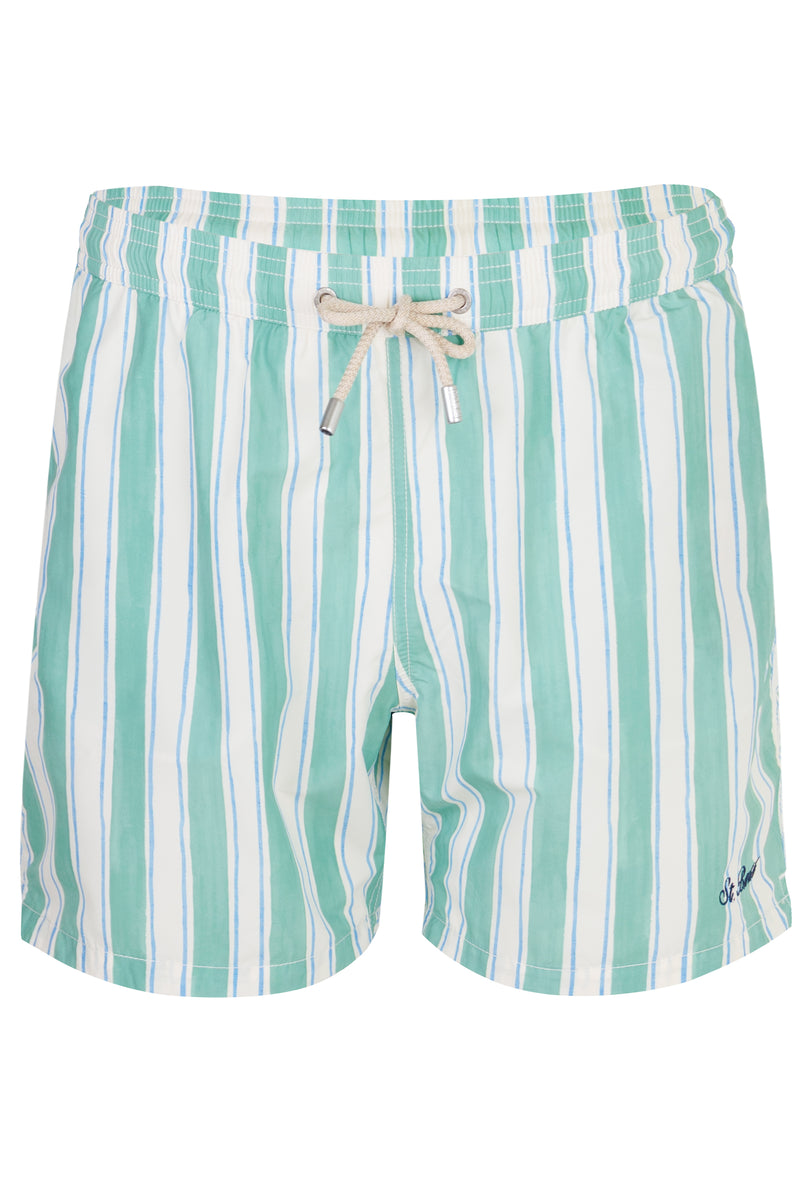 Syros Swim Short Green Stripe