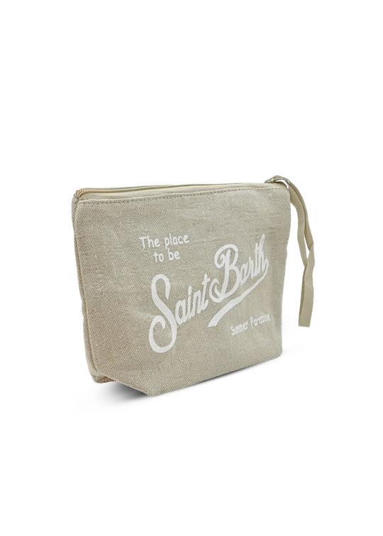Load image into Gallery viewer, Aline Linen Pouch Beige
