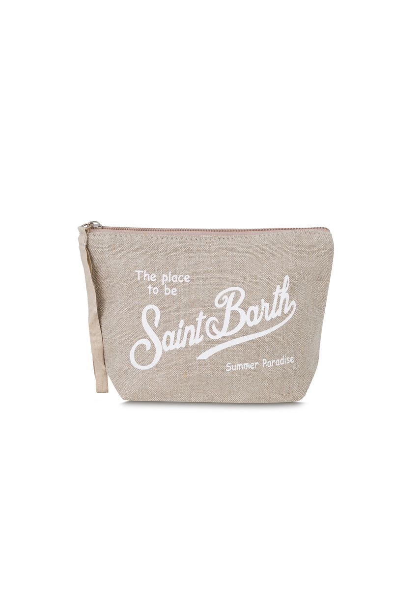 Aline Linen Pouch Beige