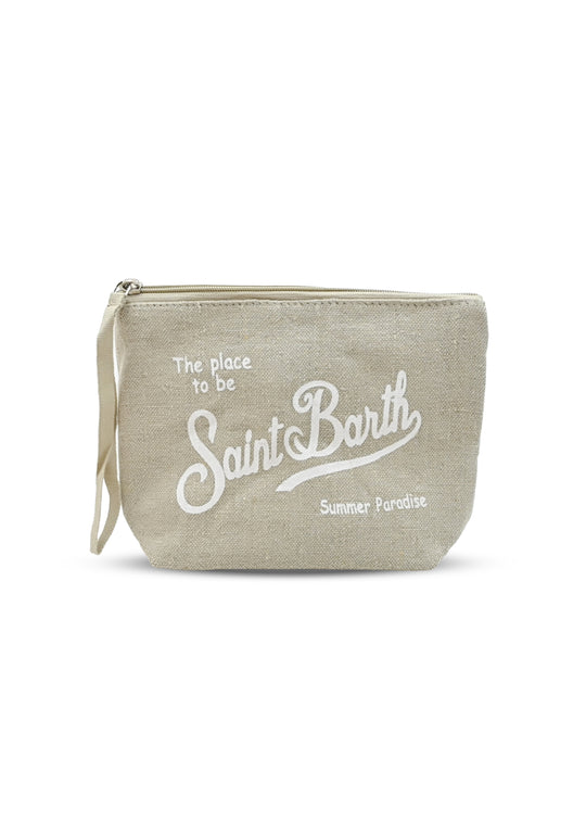 Load image into Gallery viewer, Aline Linen Pouch Beige
