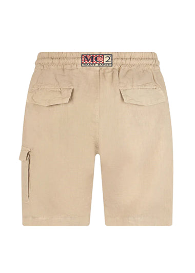 Beige Linen Bermuda Shorts - Shorts