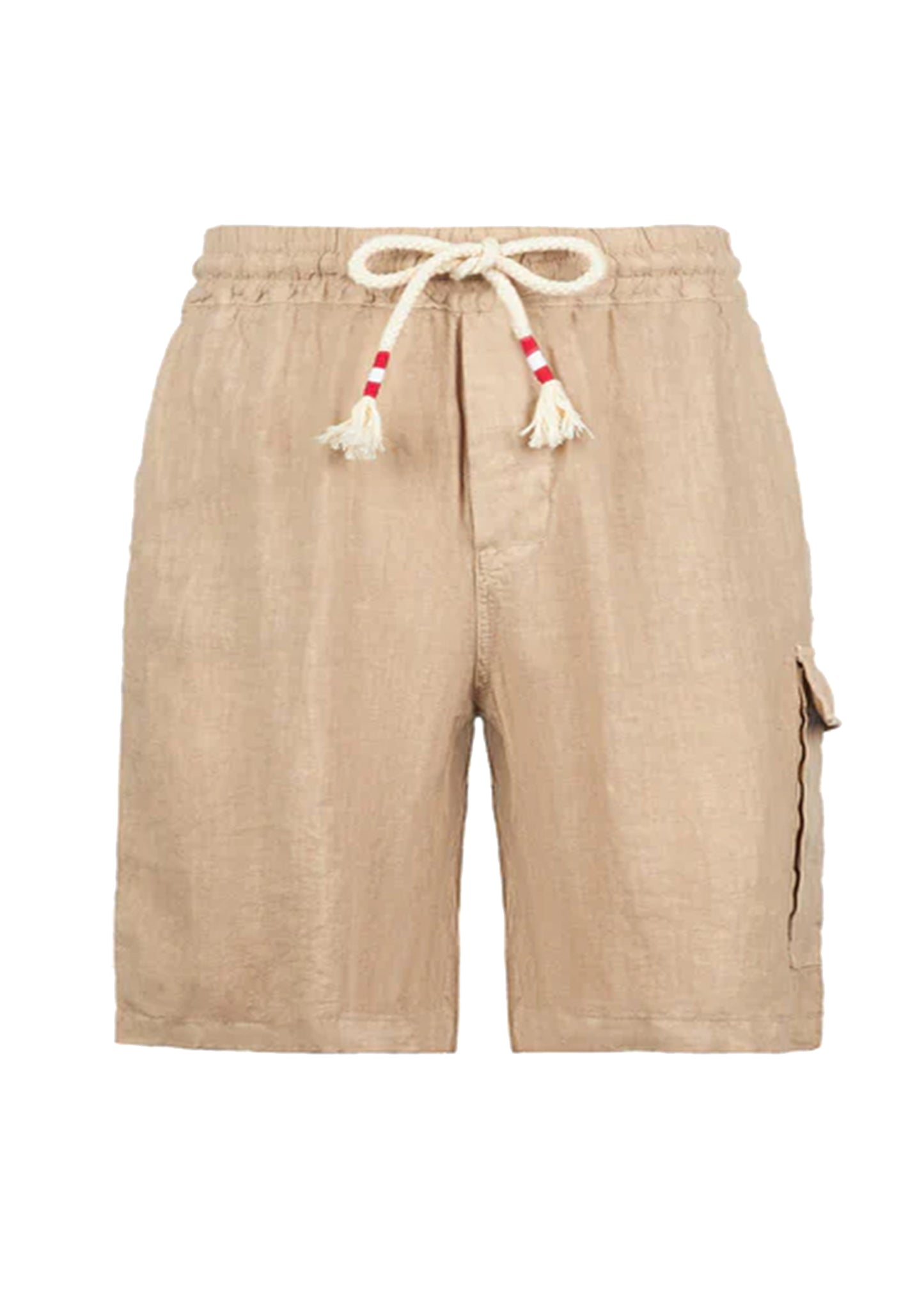 Load image into Gallery viewer, Beige Linen Bermuda Shorts - Shorts
