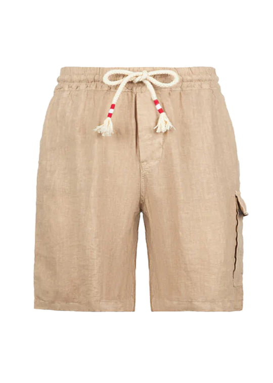 Beige Linen Bermuda Shorts - Shorts