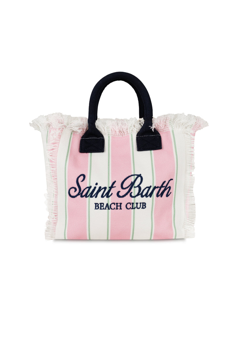 Colette Canvas Beach Stripe Pink Bag
