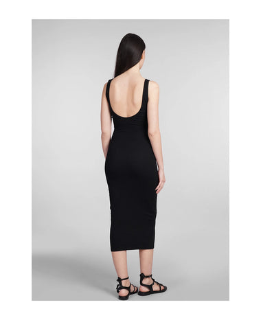 Jennifer Rib Midi Dress Black
