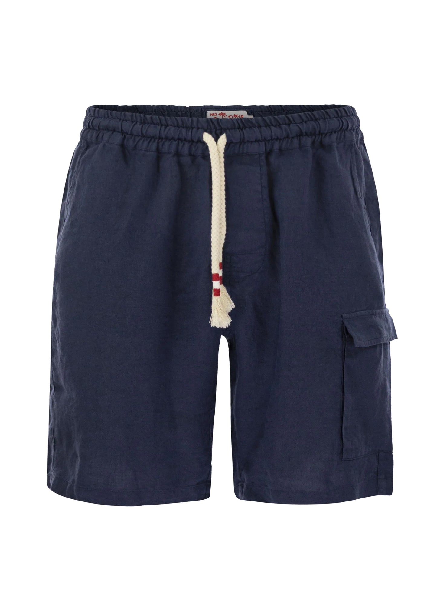 Marine Blue Bermuda Linen Short - Shorts