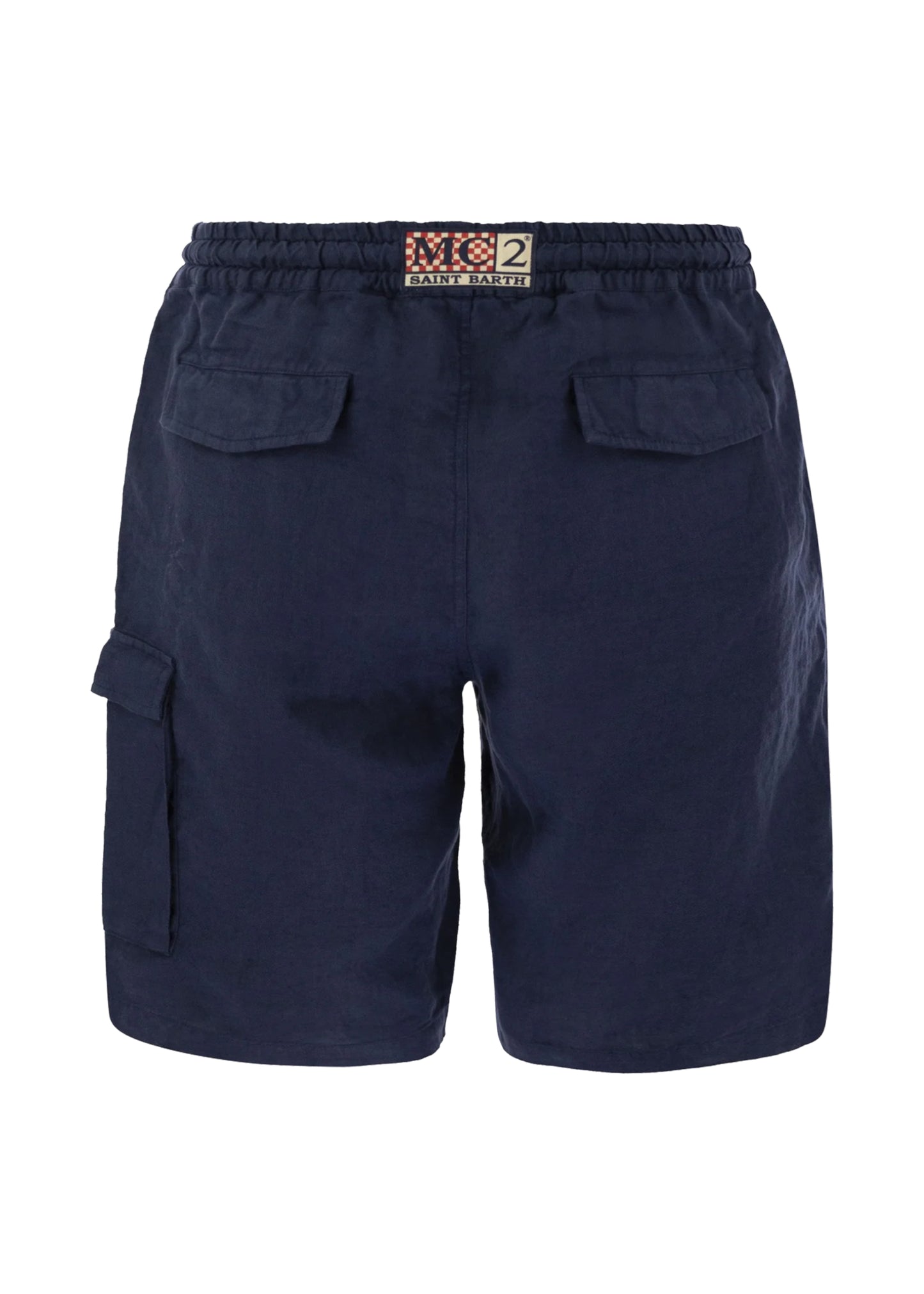 Load image into Gallery viewer, Marine Blue Bermuda Linen Short - Shorts
