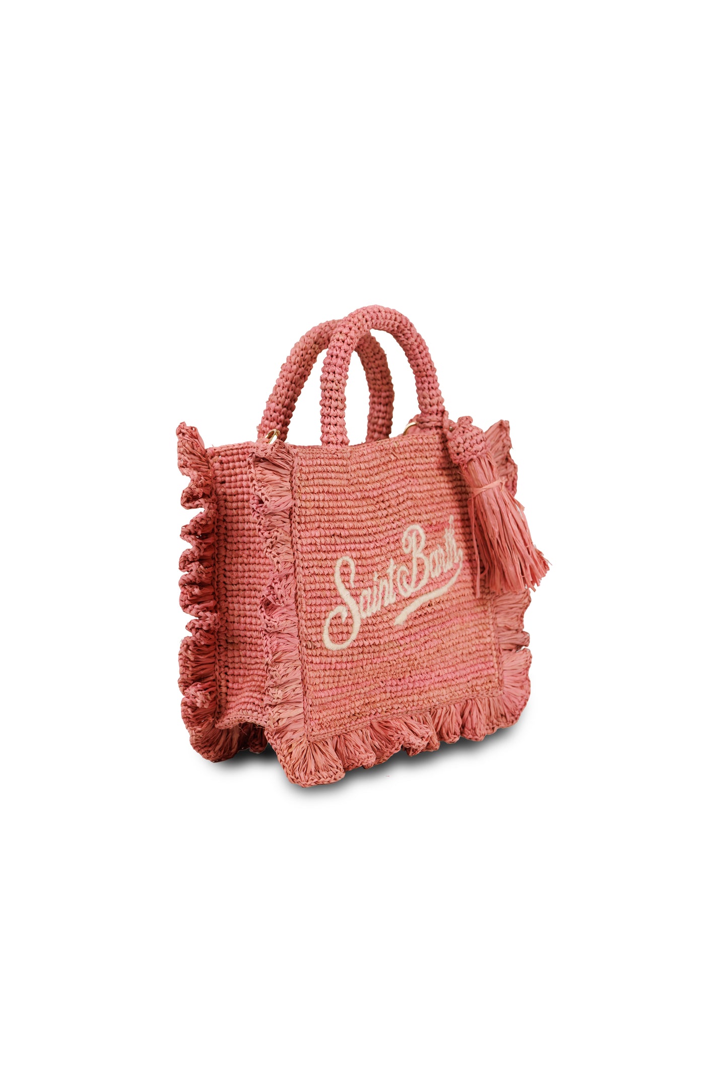 Load image into Gallery viewer, Mini Raffia Pink Volant Bag
