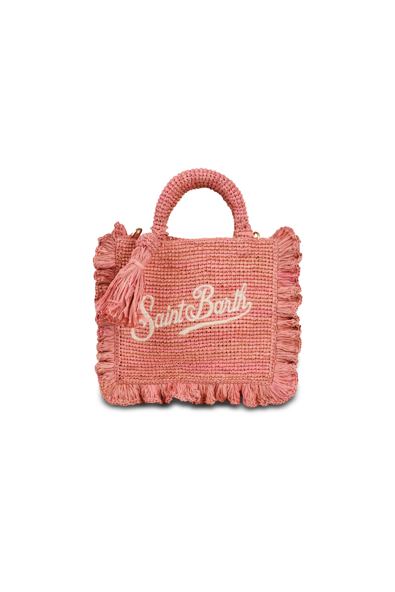 Mini Raffia Pink Volant Bag