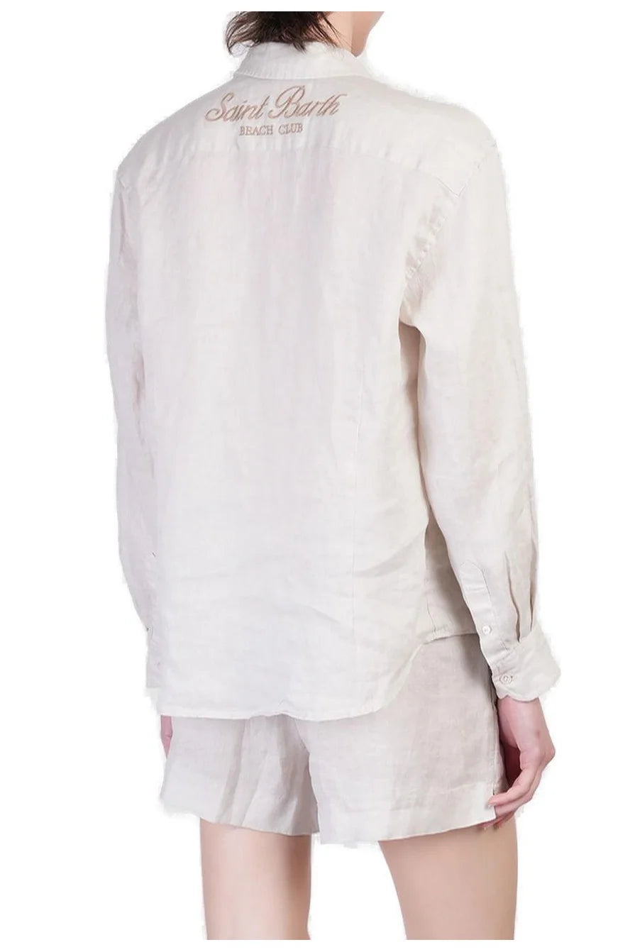Load image into Gallery viewer, Meredith Beige Linen Classic Shirt
