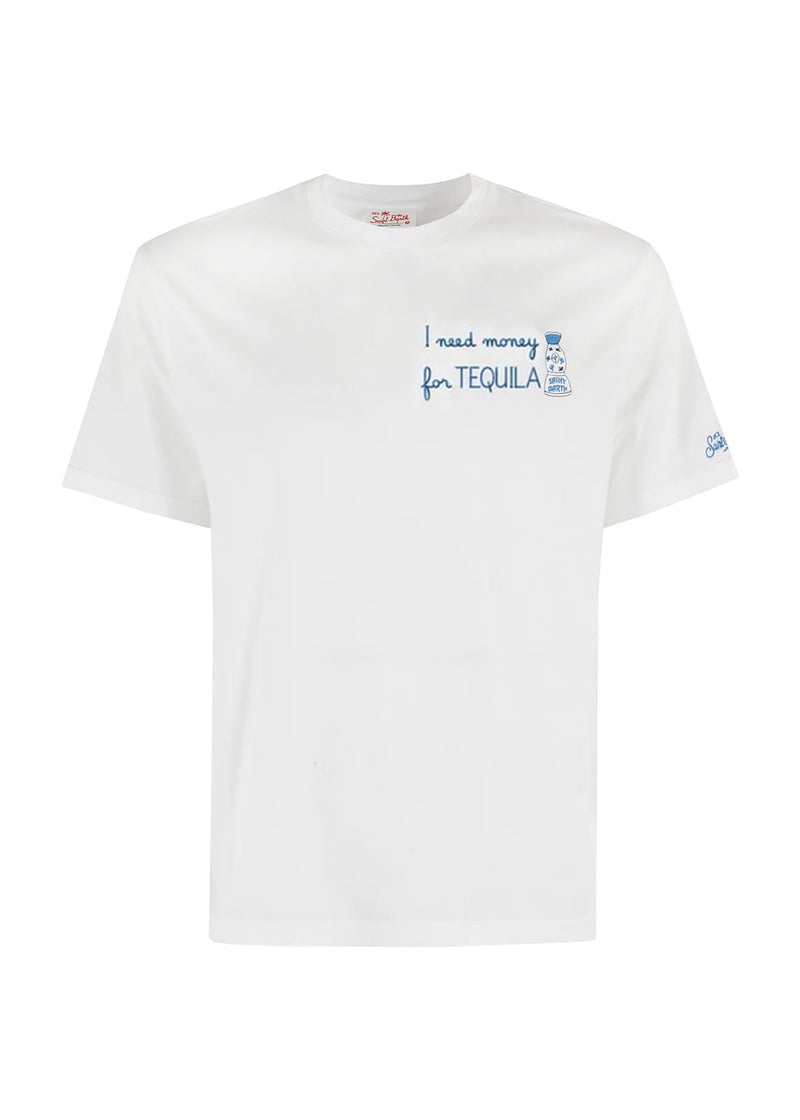 Man T-shirt with Embroidery Money Tequila