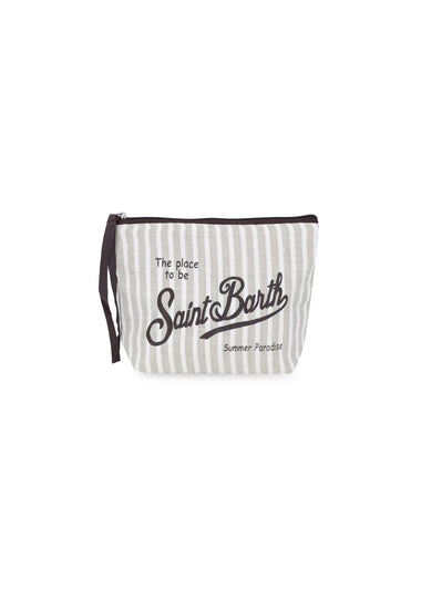 Aline Brown Stripes Pouch