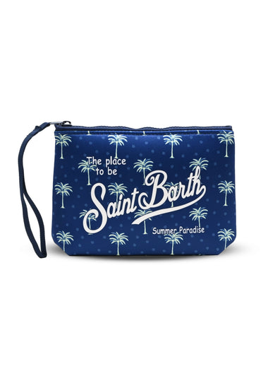 Aline Buti Palm Blue Pouch