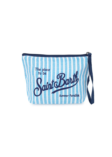 Aline Linen Blue Stripes Pochette