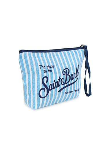 Aline Linen Blue Stripes Pochette