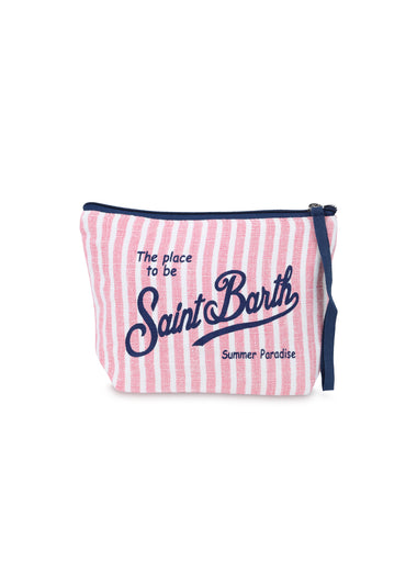 Aline Linen Pink Stripes Pochette
