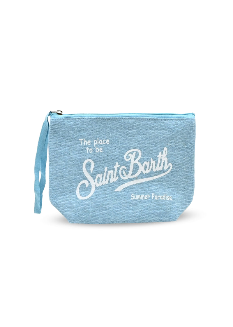 Aline Linen Pouch Light Blue