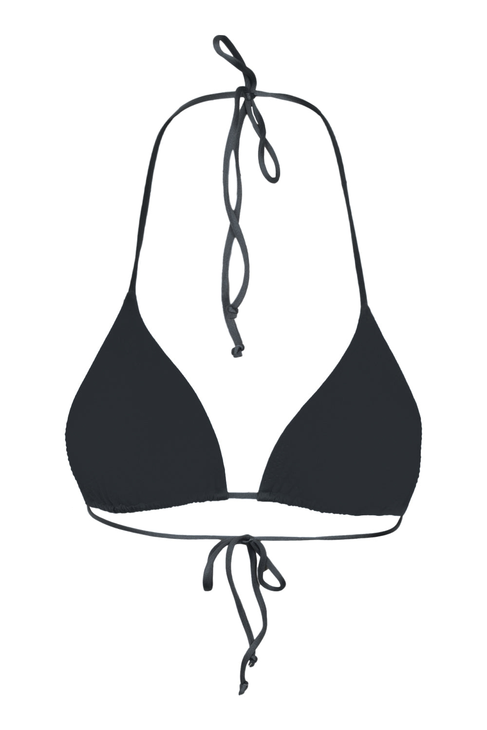 Annabelle Triangle Bikini Top Black Shiny Strass