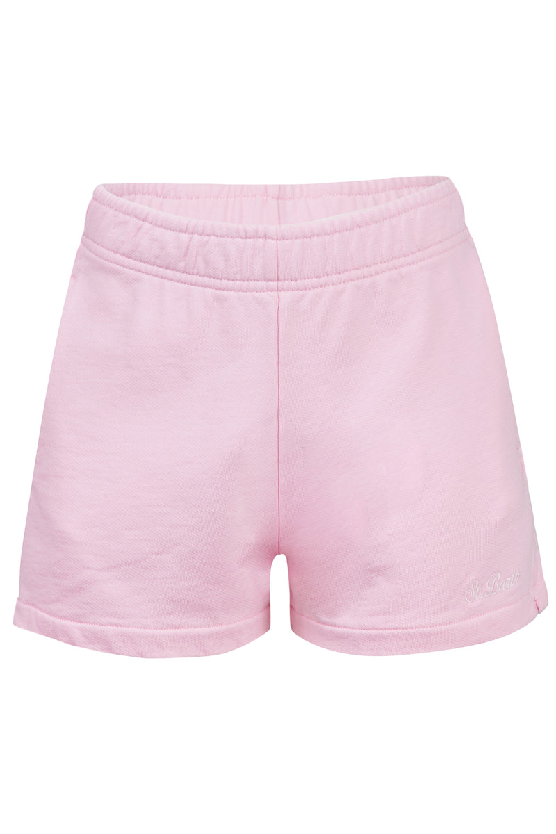 Cate Cotton Shorts Pink With St. Barth embroidery