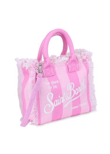 Colette Canvas Pink Stripes Small Tote Bag