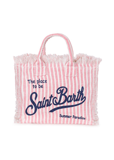 Colette Linen Pink Stripes Bag