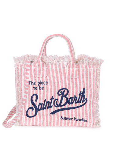 Colette Linen Pink Stripes Bag