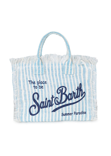 Colette Patch Linen Blue Stripes Bag