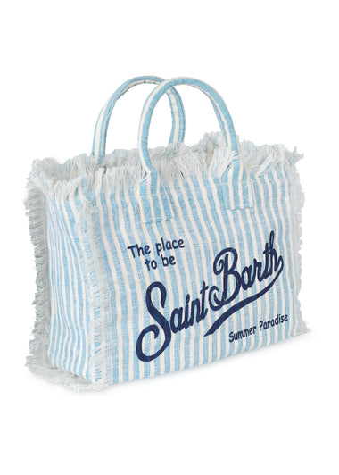Colette Patch Linen Blue Stripes Bag