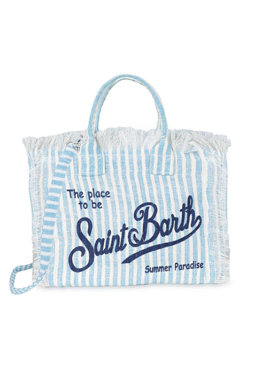 Colette Patch Linen Blue Stripes Bag