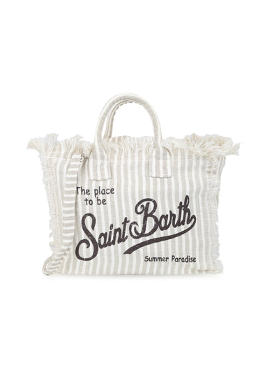 Colette Patch Linen Brown Stripes Bag