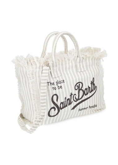 Colette Patch Linen Brown Stripes Bag